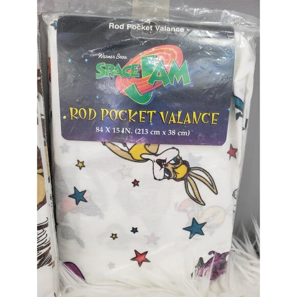 Space Jam Valance 84x15 Rod vintage bedroom Michael Jordan Looney Toons curtain - Picture 3 of 10